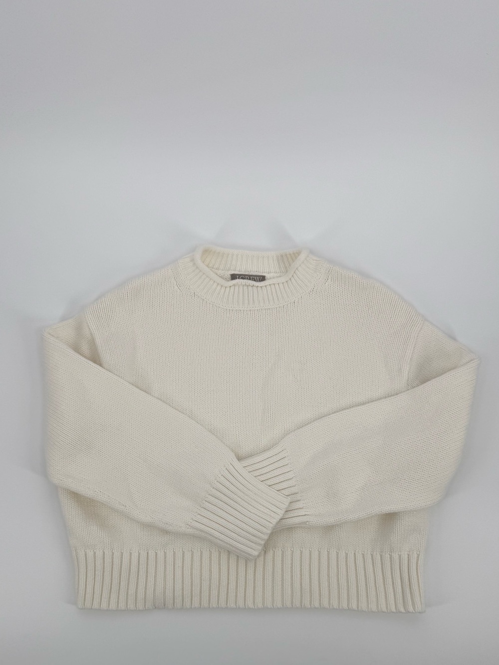 J. Crew Cream Crewneck Knit Sweater